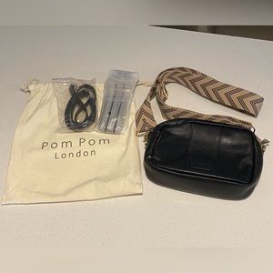 Pom Pom London City Bag (Black, Includes 3 Different Straps)
